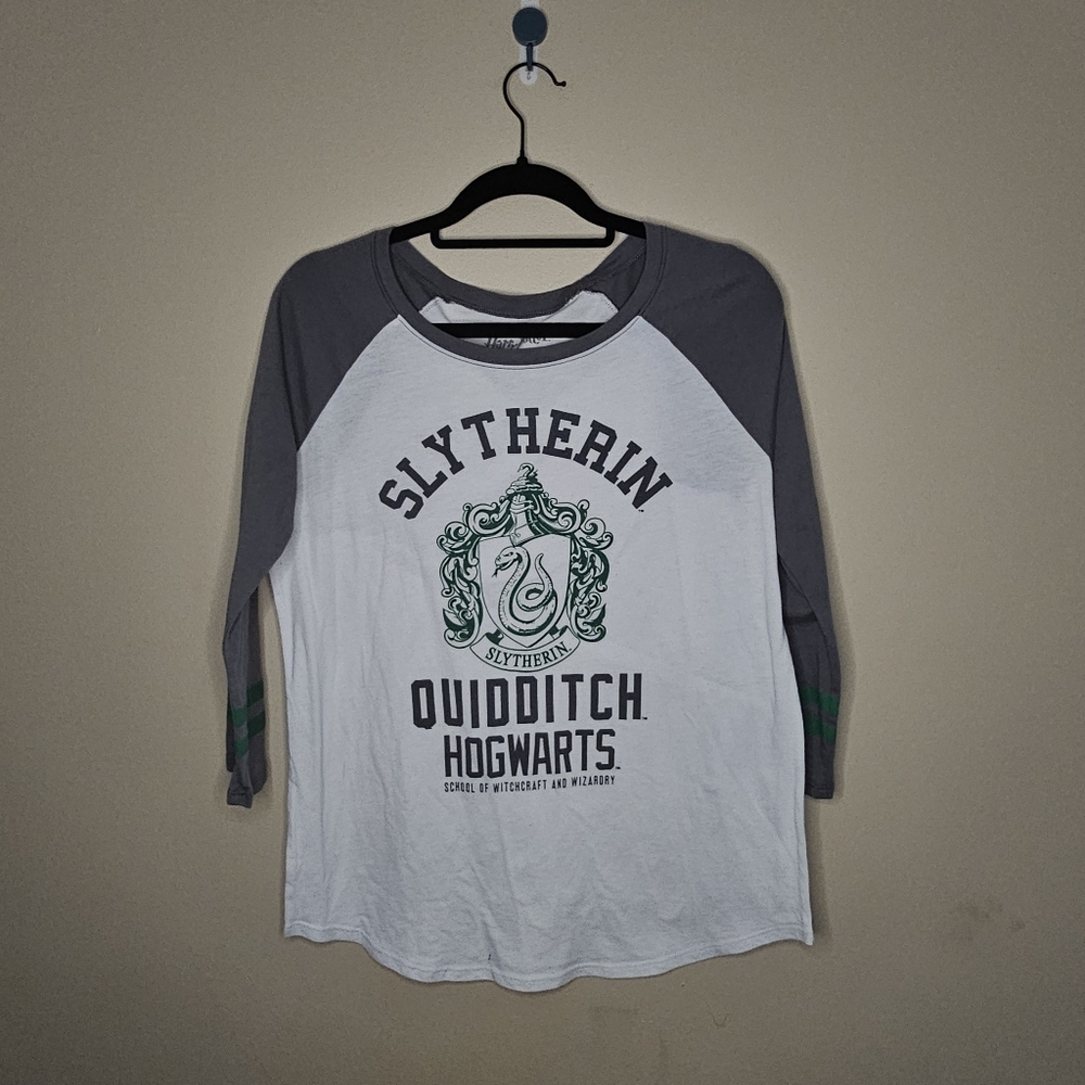 Harry Potter Slytherin Quidditch Ladies Large Raglan Tee